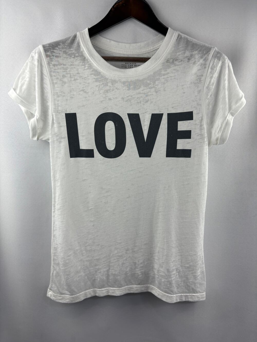 Women’s Teegrams XS White w/ Love Graphic Tee